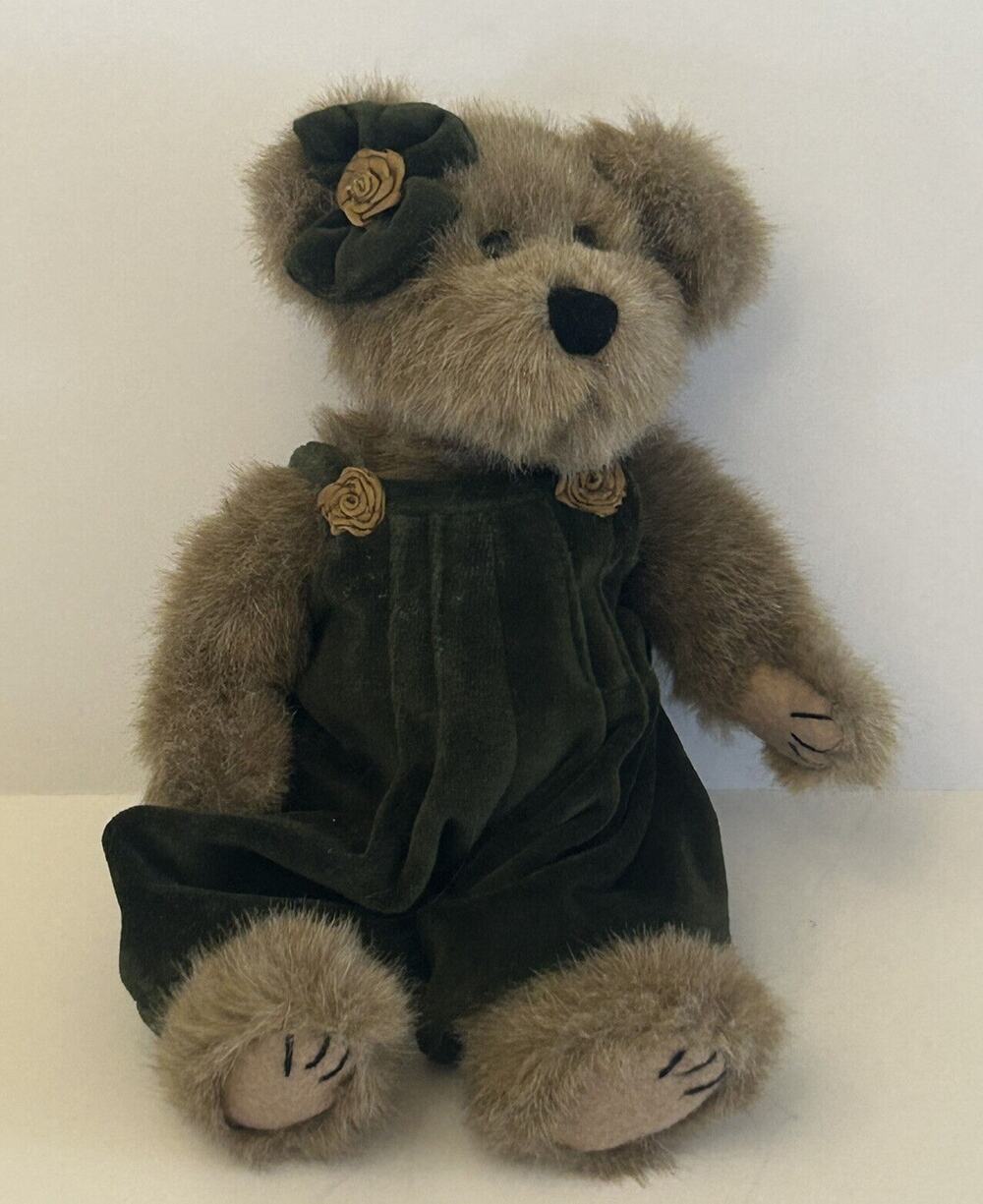 Boyds Bears Lillian K. Bearsley 10 Inch Stuffed Plush Green Romper No Tag